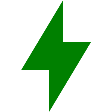 a green lightning bolt