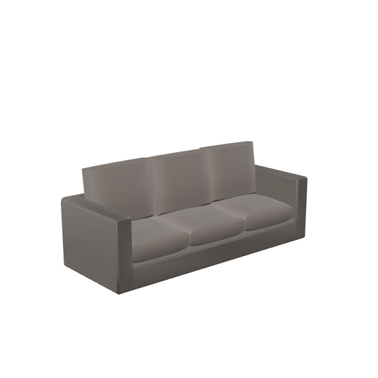a gray couch on a white background