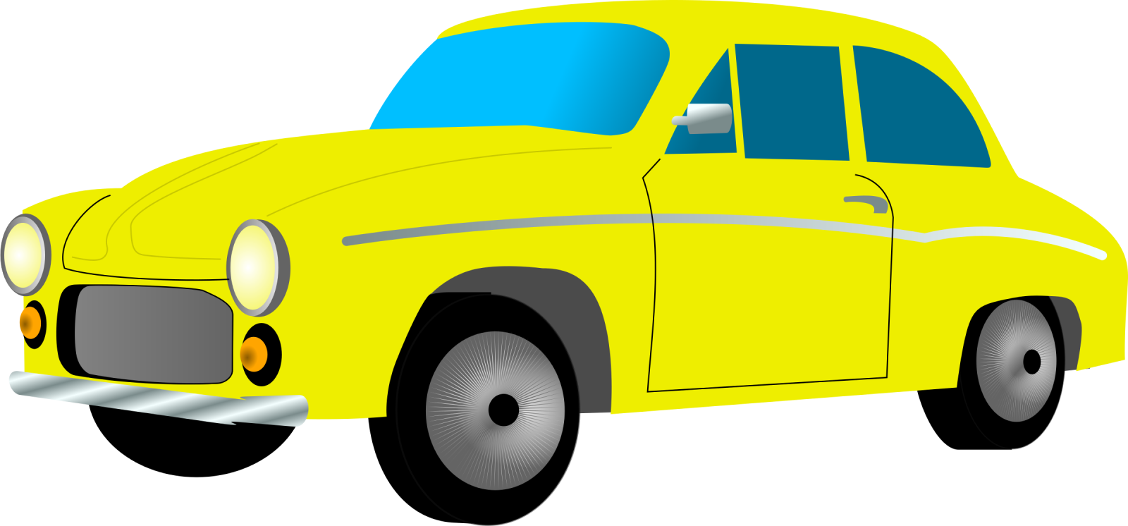 a yellow car clipart