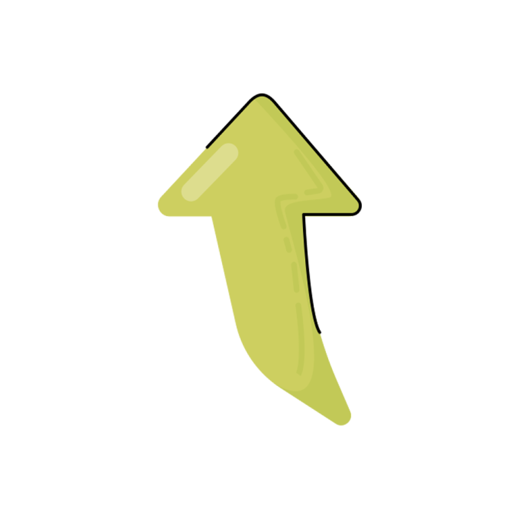 a green arrow pointing up