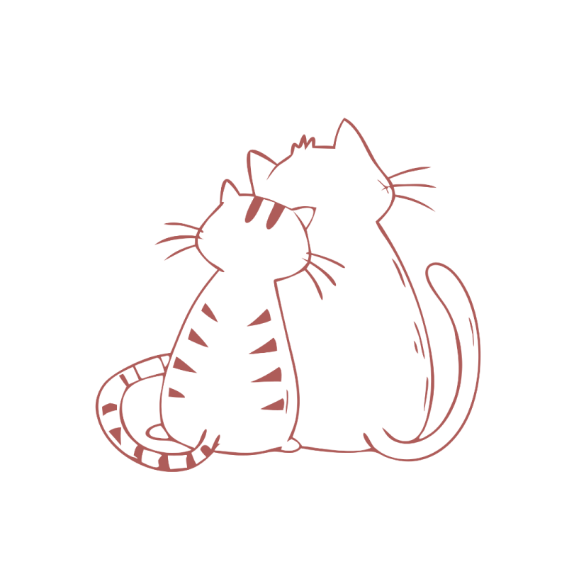 a drawing of a cat sitting on the ground