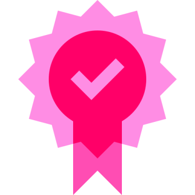 a purple circle with a check mark on it