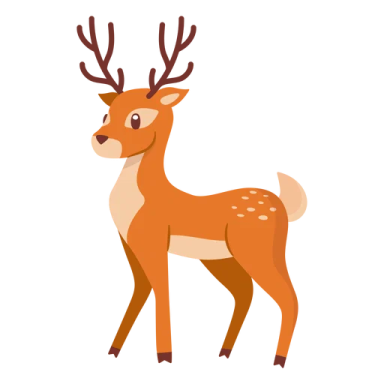 a cartoon deer with ants on its head