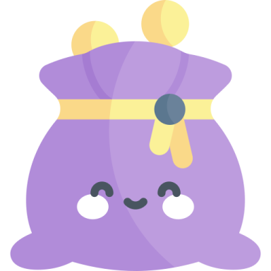 a purple bag with a yellow ribbon around it