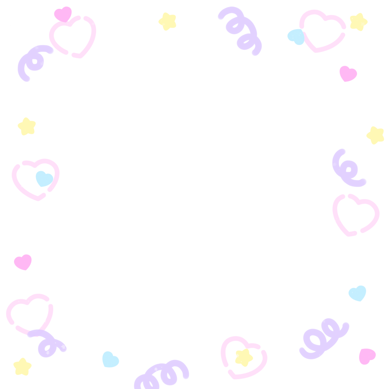 a frame with hearts and stars on it