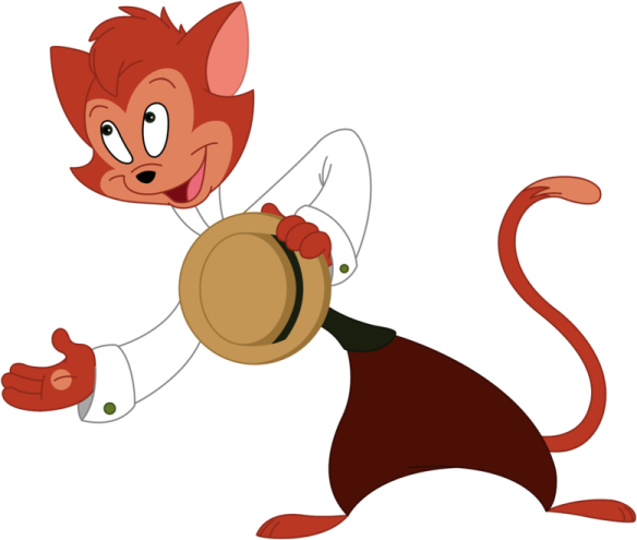 a cartoon cat with a drum in its paws