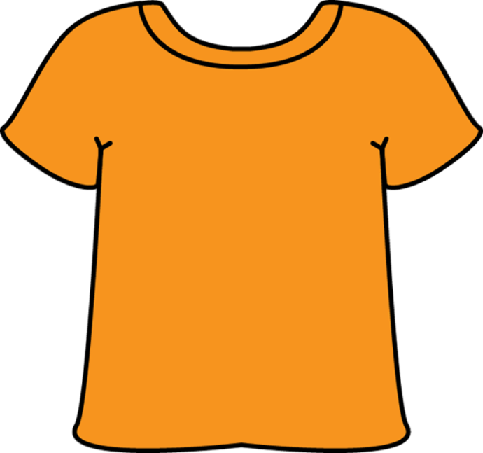 an orange t - shirt