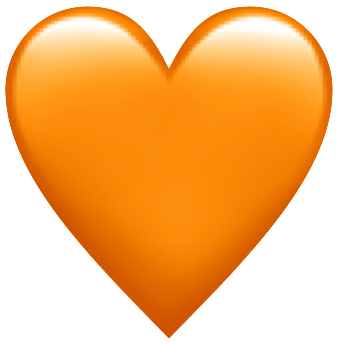 an orange heart shaped balloon