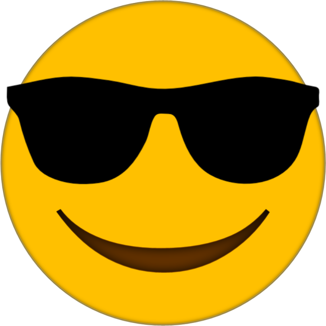 a smiley face wearing sunglasses