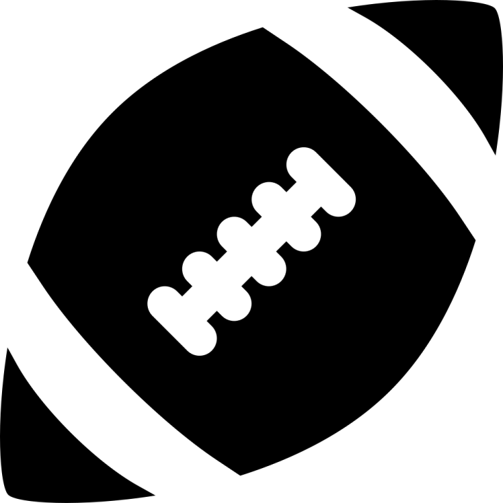 a black and white football icon