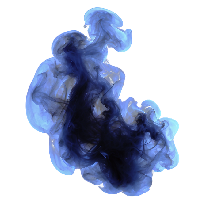 a black and blue ink in water