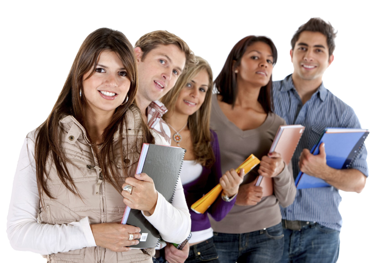 a group of people standing in a line