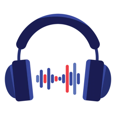 a pair of headphones with blue and red headsets