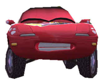 a red car with the hood open