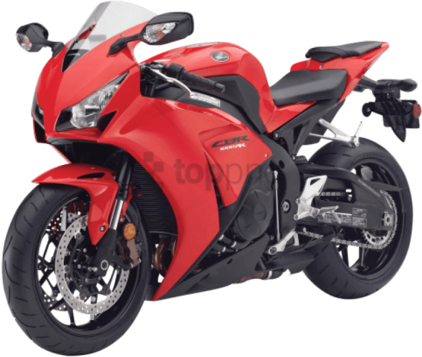 a red motorcycle on a white background