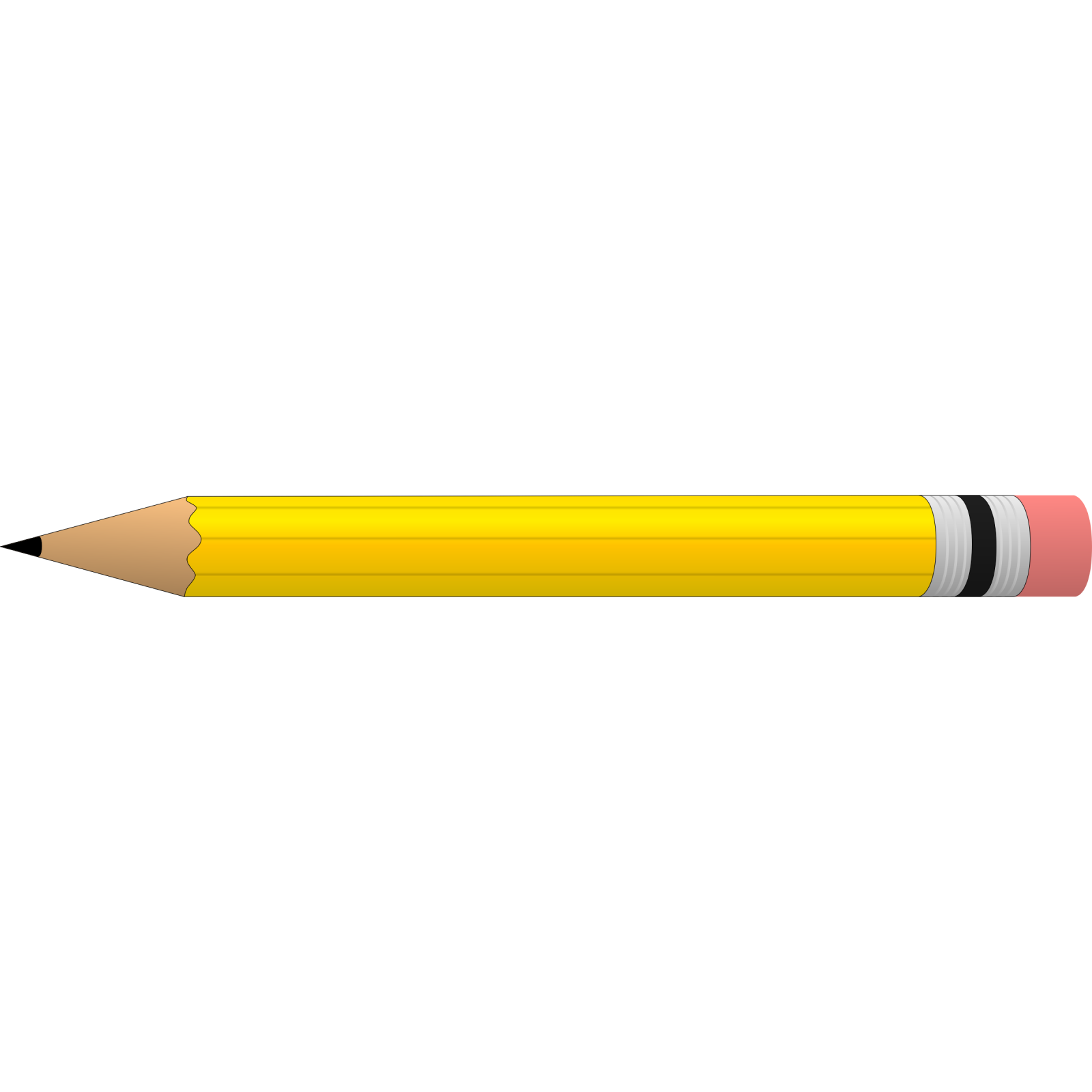 a yellow pencil on a white background