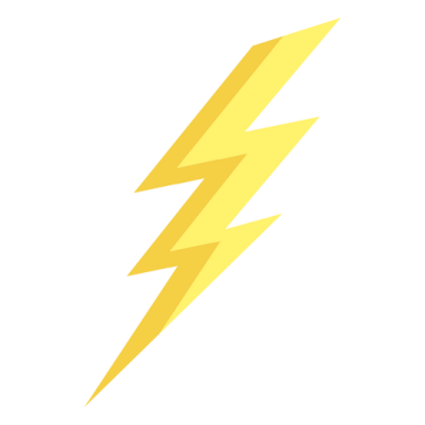a yellow lightning bolt