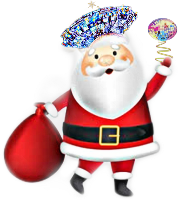 a santa claus with a bag of presents