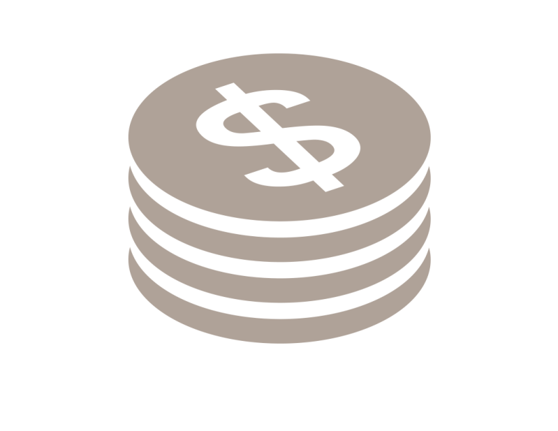a stack of coins with a dollar sign on top