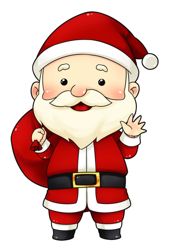 a cartoon santa claus with his arms crossed