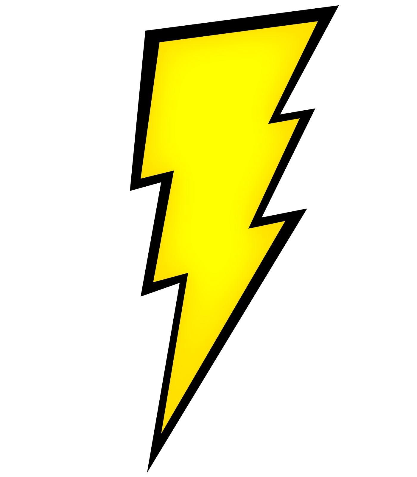 a yellow lightning bolt on white background