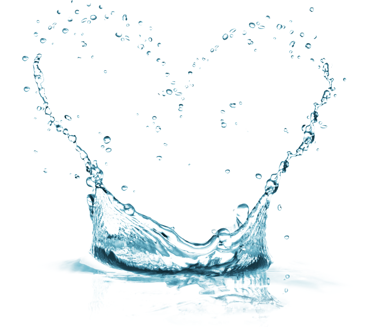 a heart made out of water