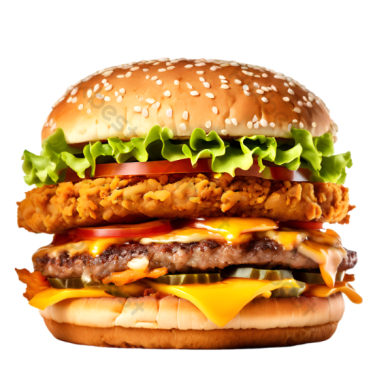 a chicken sandwich with cheese, tomato and lete
