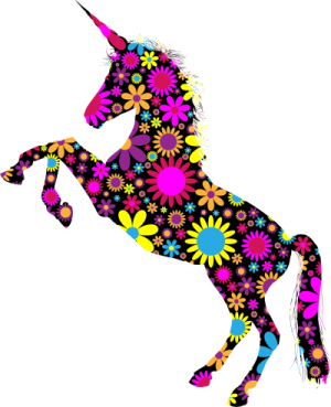 an image of a unicorn with flowers on it