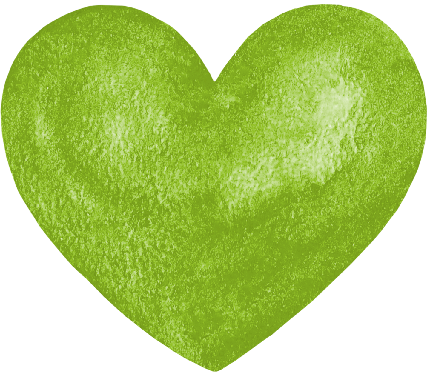 a green heart on a white background