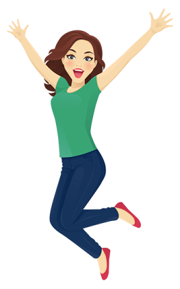a woman jumping in the air