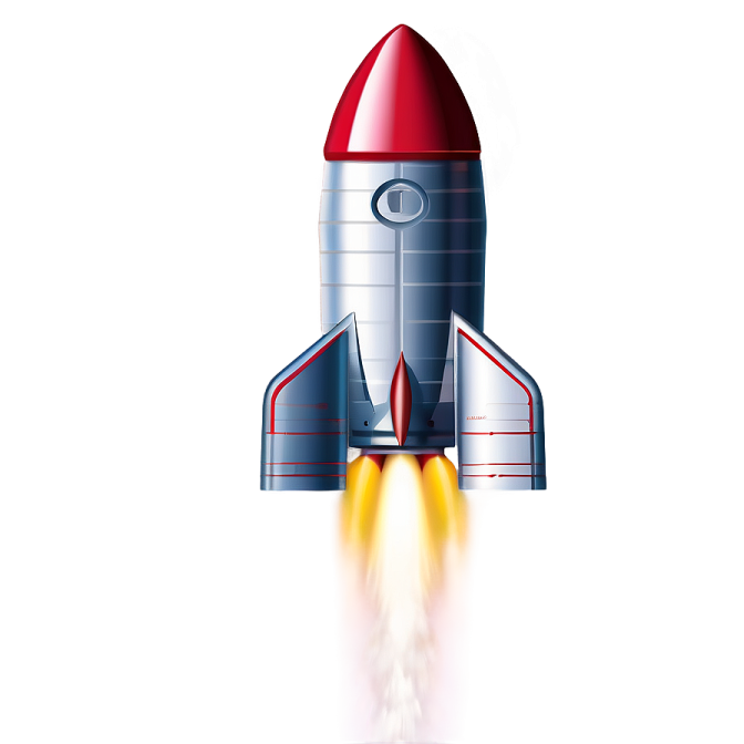 a rocket is flying through the air