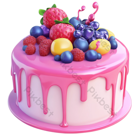 a cake with fruit and berries on top