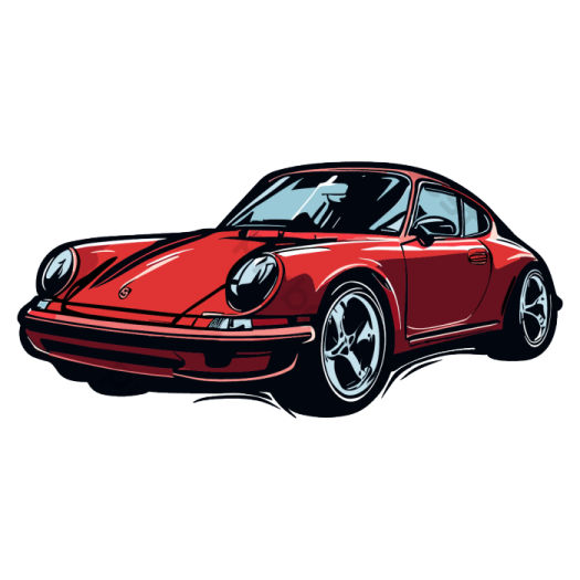 a red sports car on a white background