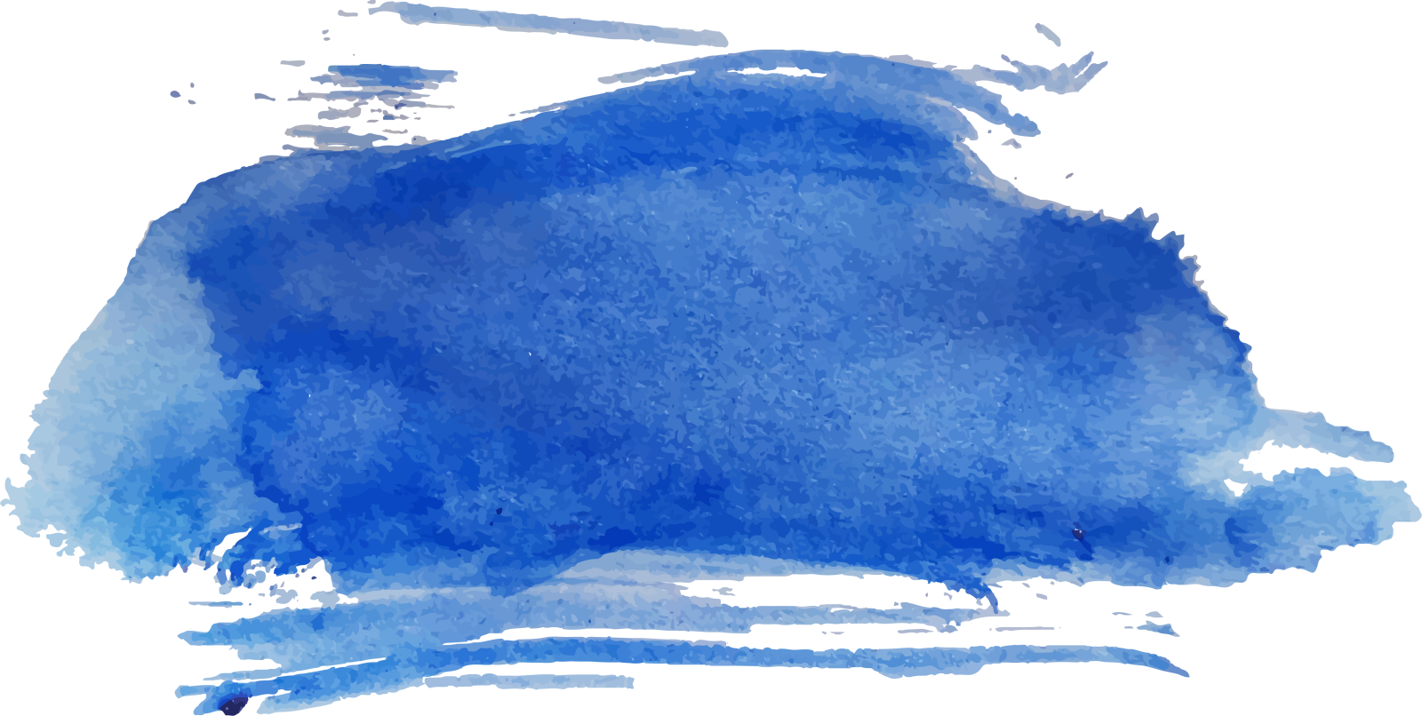 a blue watercolor stain on white background