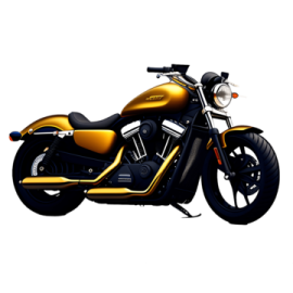 a yellow motorcycle on a white background