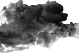 a black smoke cloud on a white background
