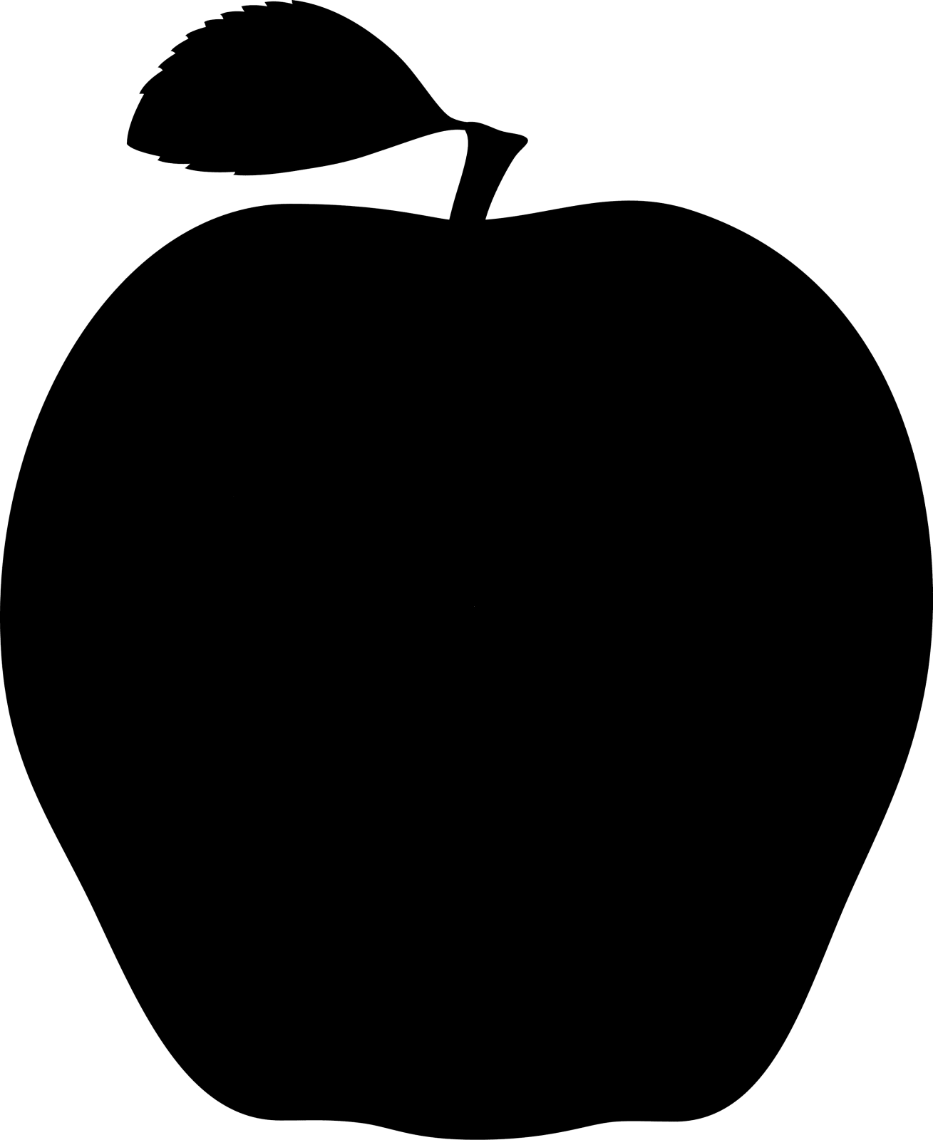 an apple silhouetted on a white background