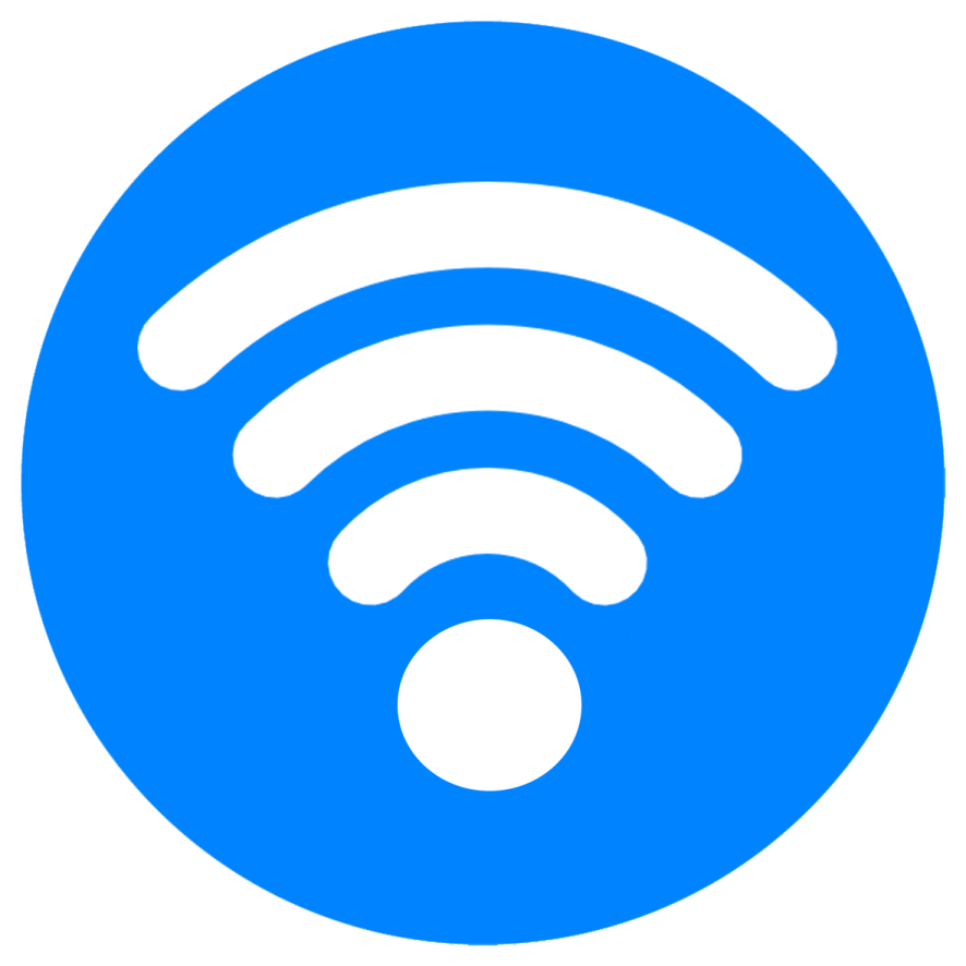 a blue wi - fi logo