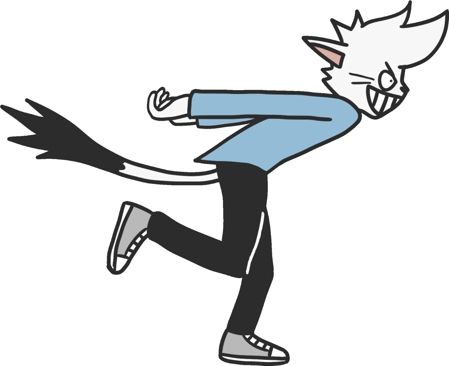 a cartoon drawing of a man running