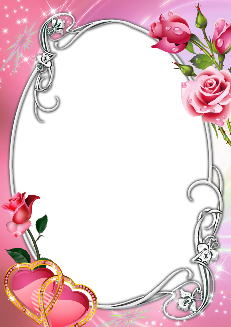 a frame with roses and hearts vector