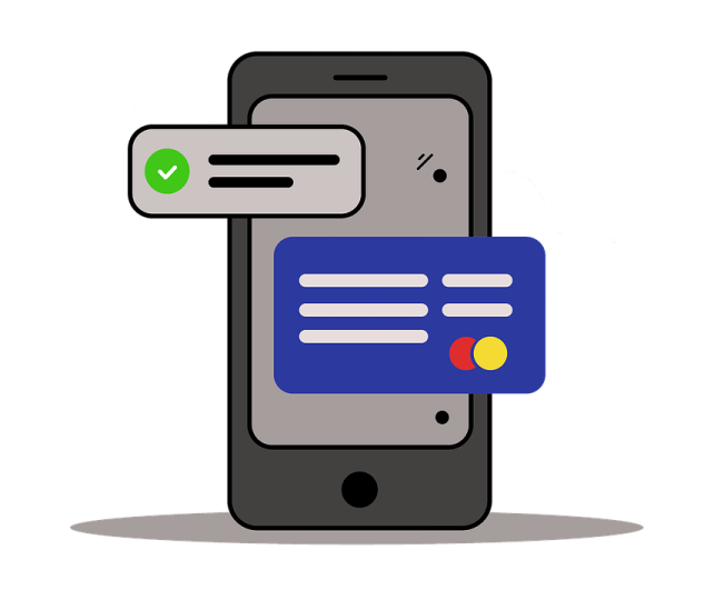 a phone with a credit card attached to it