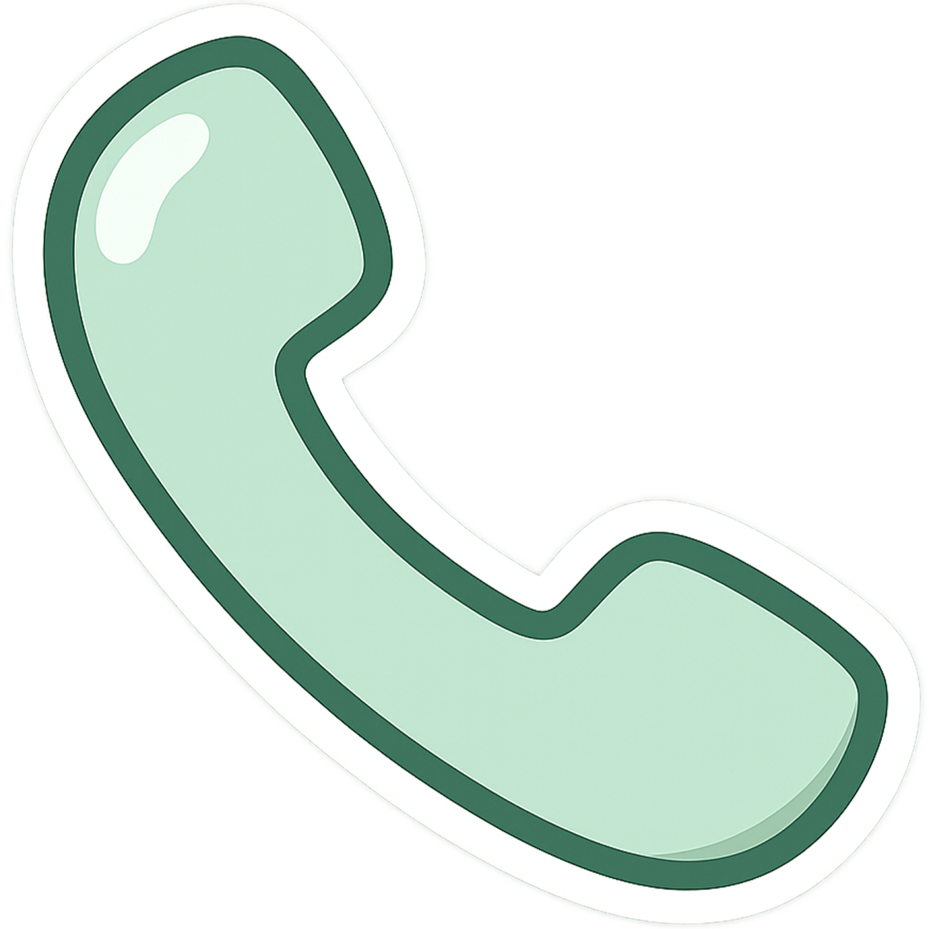a green phone on a white background