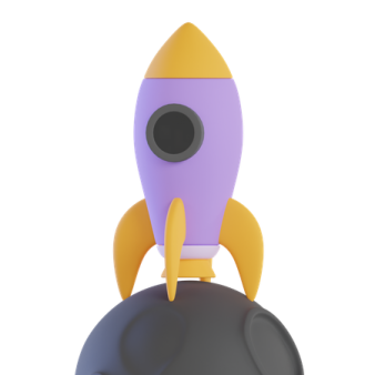 a toy rocket sitting on top of a ball