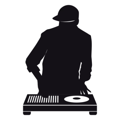 dj playing on turntable vector