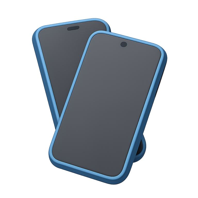 a pair of black and blue iphone cases