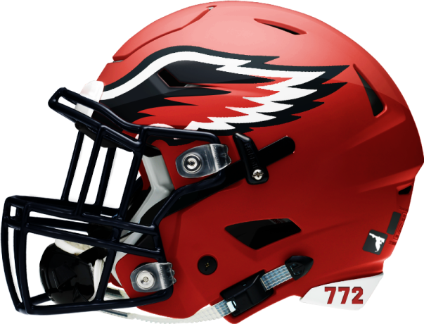 a football helmet with flames on it