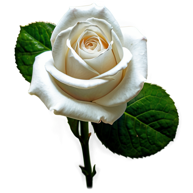 a single white rose on a white background