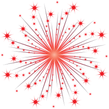 a red star burst on a white background