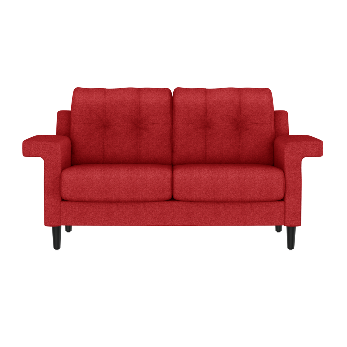 a red couch on a white background