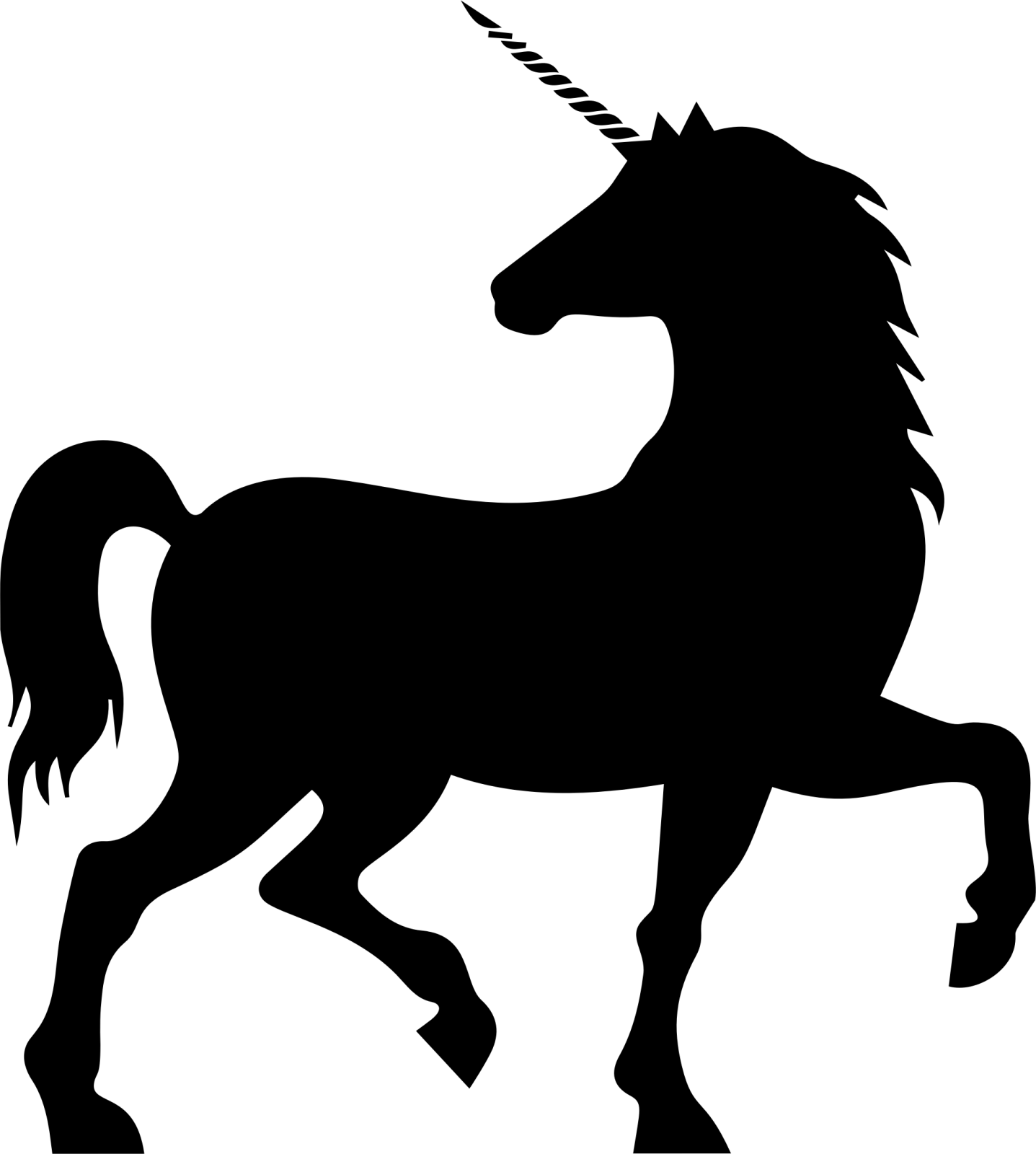 a unicorn silhouetted on a white background